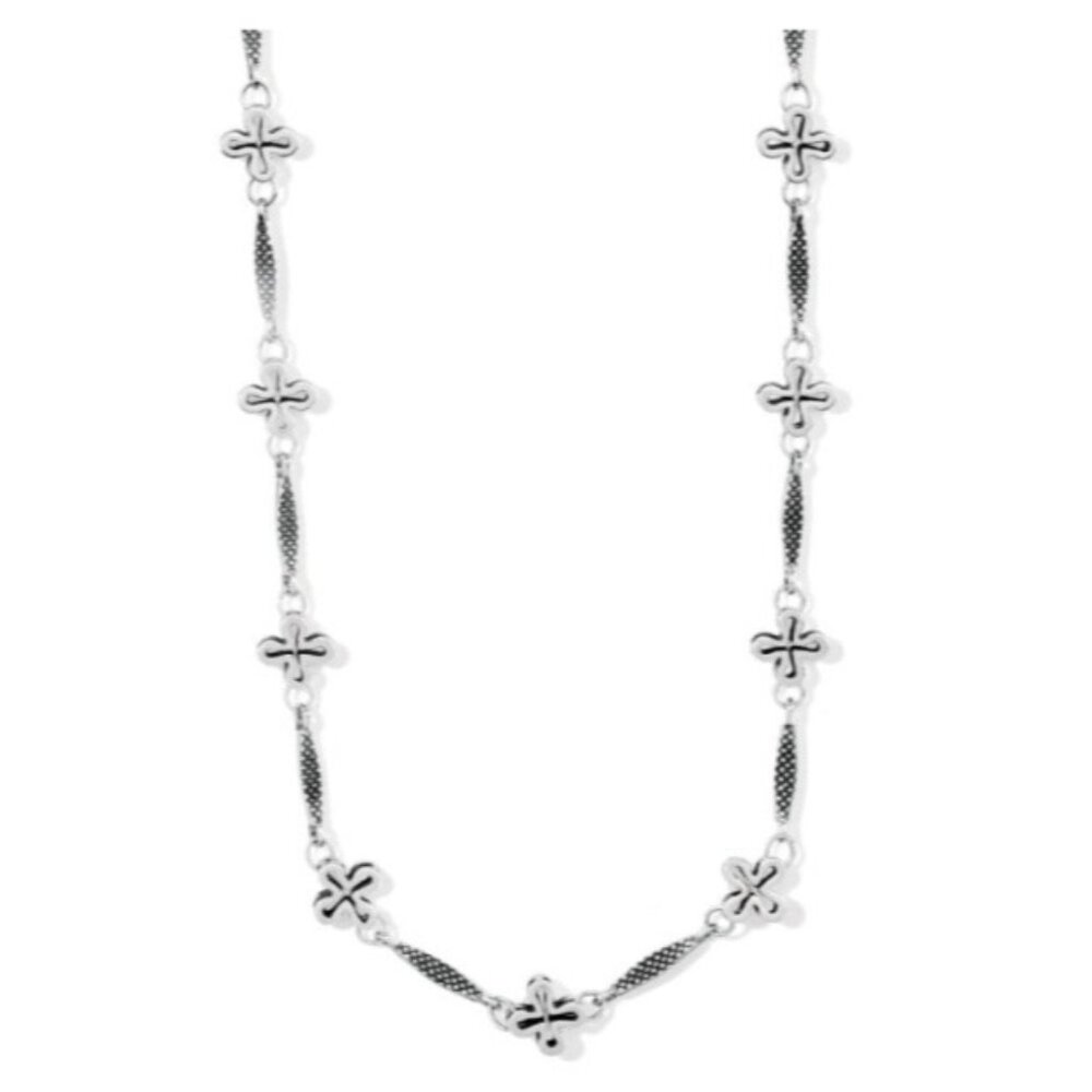 Brighton Amphora Cross Short Ferrara Silver Necklace NWT $88